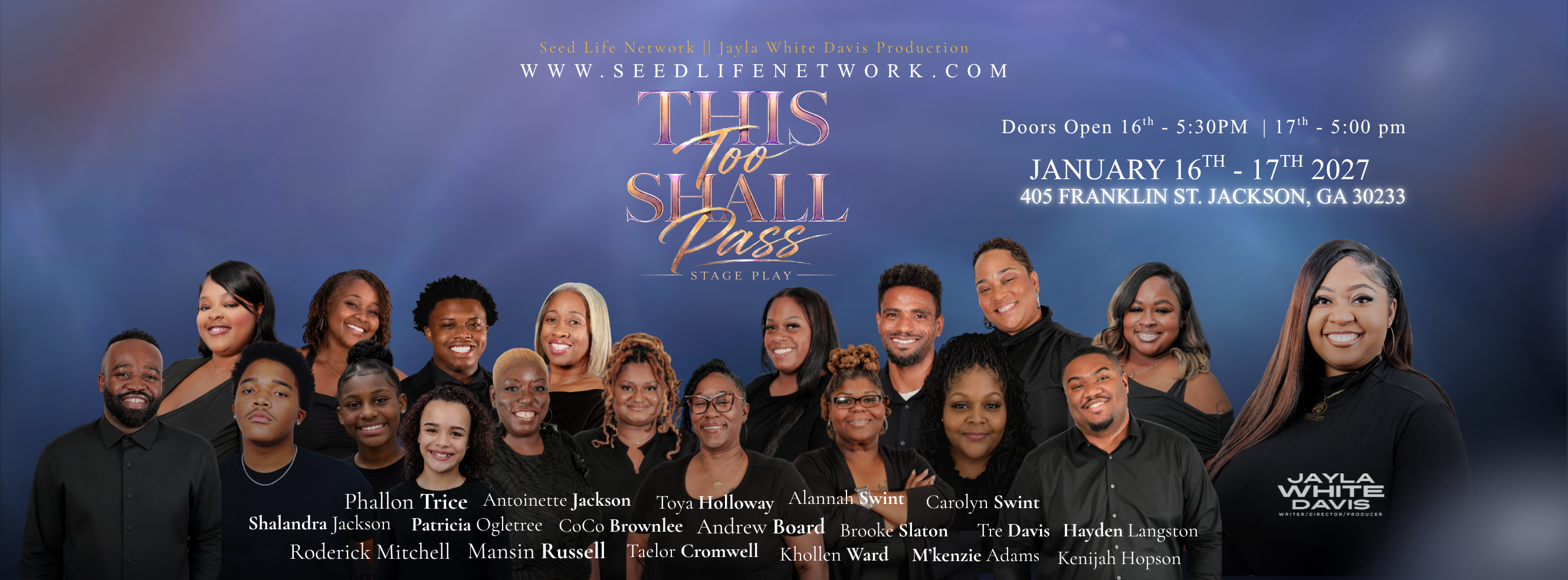 This Too Shall Pass stage play by Jayla White Davis — official cast artwork
